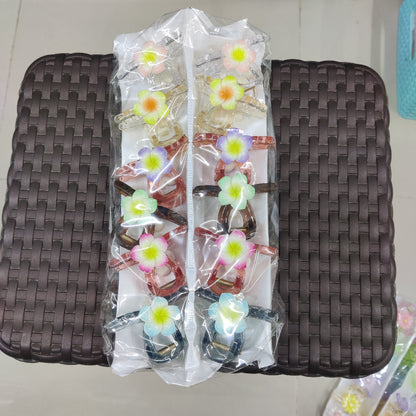 Floral Transparent Hair Claw Clip (1Dz) -UBKWS2396