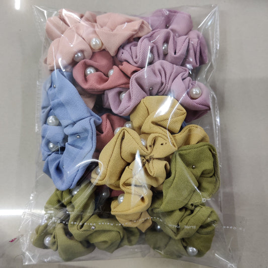 Pearl Studded Scrunchie (1Dz) - UBKWS2580