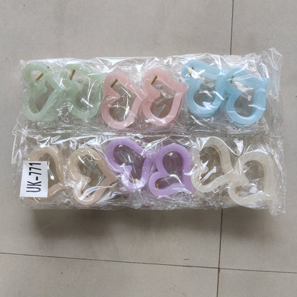 Heart Shape Acrylic Hair Claw Clip (1Dz) - UBKWS2292