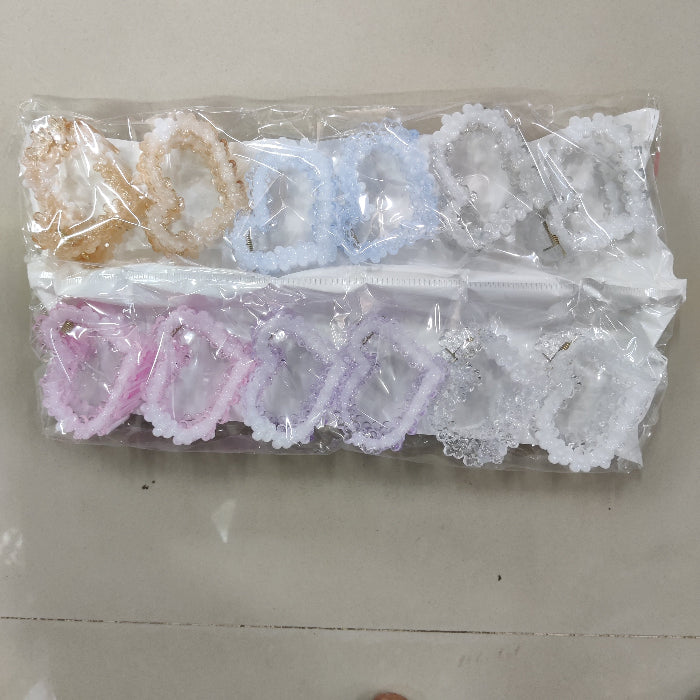 Beaded Heart Shape Hair Claw Clip (1Dz) - UBKWS2185