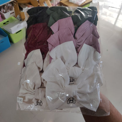 Strip Hair bow (Hair pin) (1Dz) - UBKWS2364