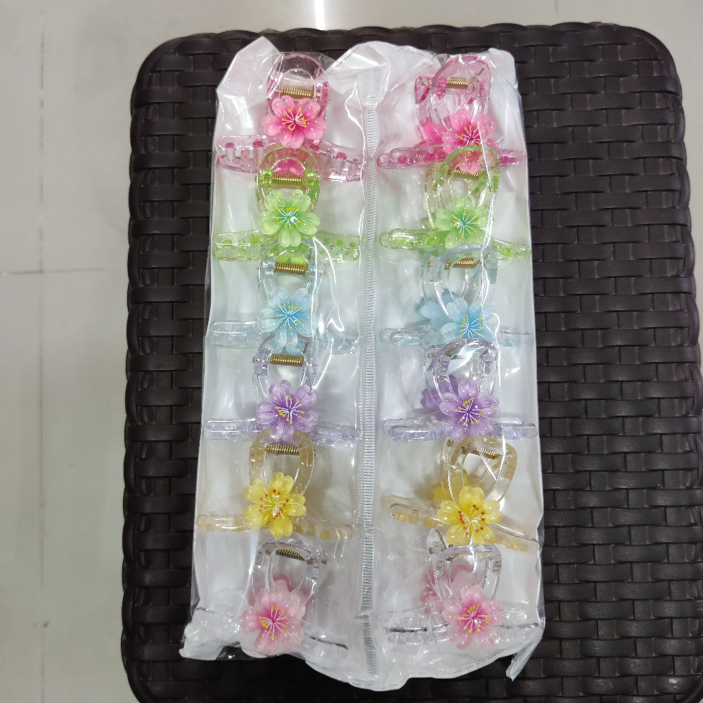 Transparent Floral Hair Claw (1Dz) - UBKWS2715