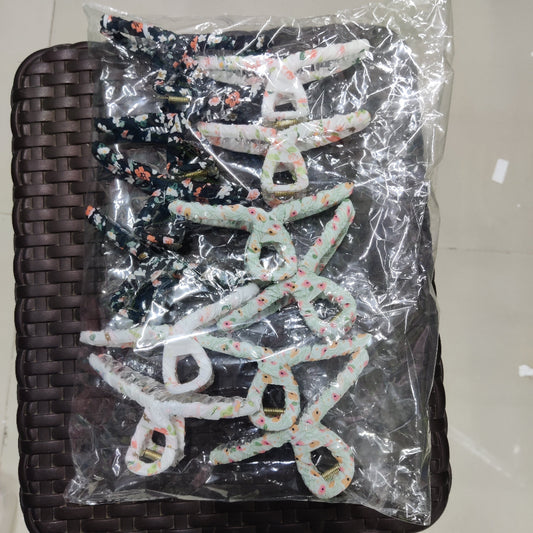 Floral Fabric Hair Claw (1Dz) - UBKWS2528