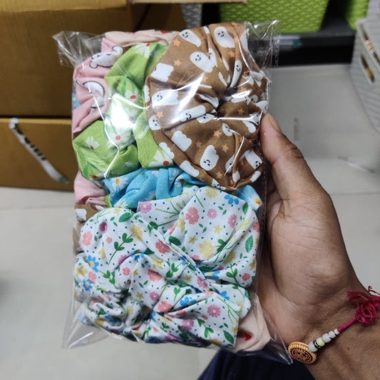 🇮🇳♥️ Hand made Printed Scrunchies Set (1Dz) – UBKWS2716