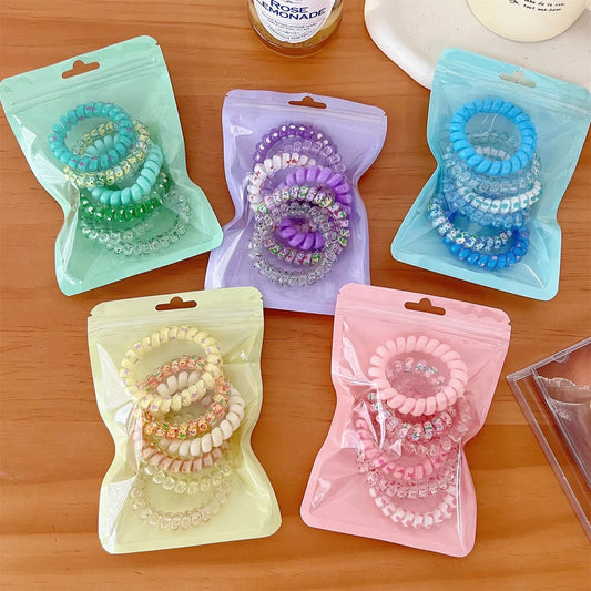 Trendy spiral Hair ties ( Pack of 5 ) - UBK2586 - Unboxkar.in