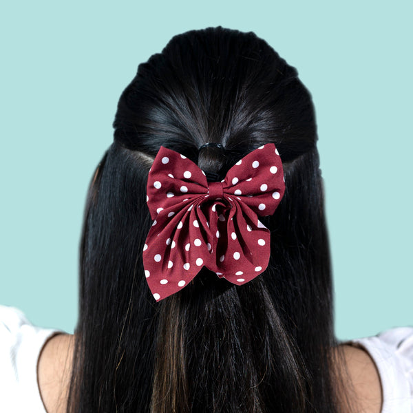 Printed Bow Hair Rubber Band ( Pack of 12 ) - UBKWS400