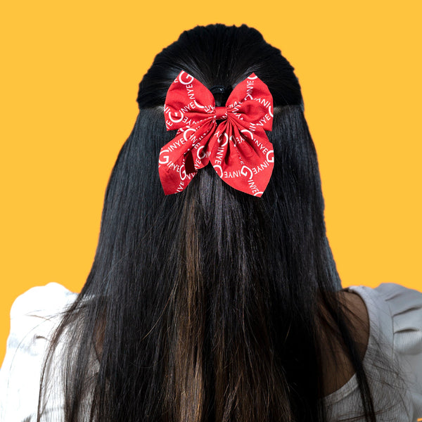 Printed Bow Hair Rubber Band ( Pack of 12 ) - UBKWS401