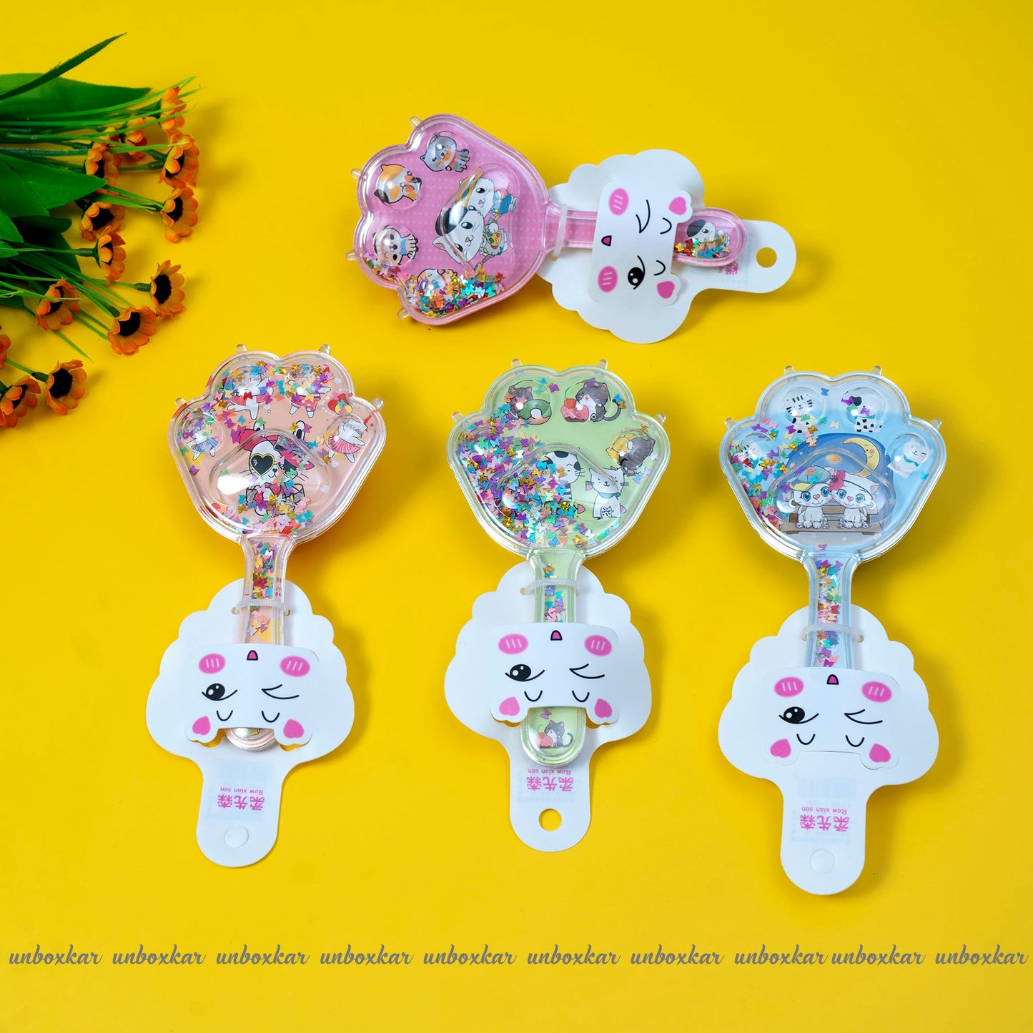 Paws Glitter mini Hair Brush ( Pack of 12 )- UBKWS431