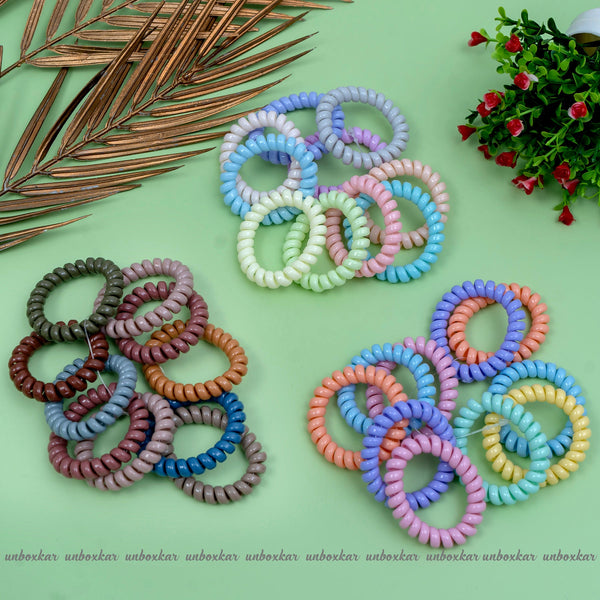 Shiny Spiral Hair Rubber Band ( Pack of 30  ) - UBKWS440