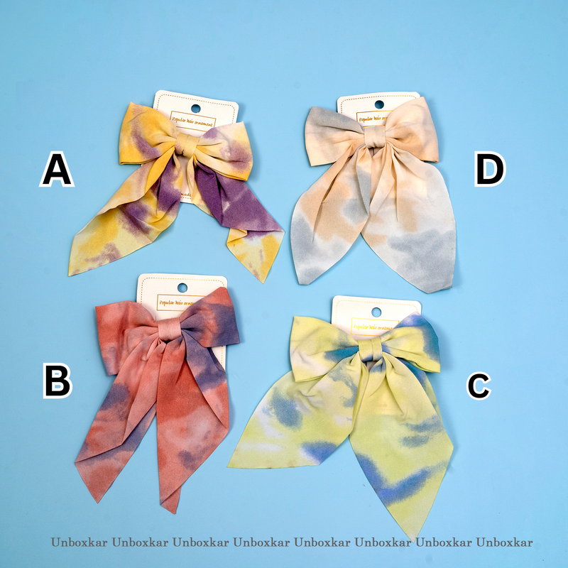 Tie dye print hair bow with Alligator pin (Pack of 12) - UBKWS511