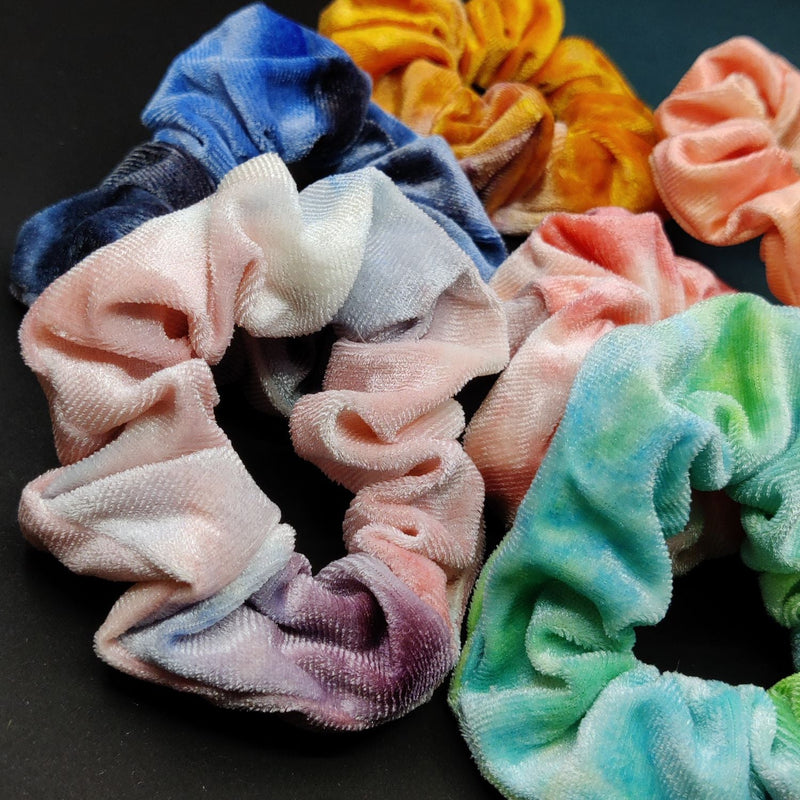 Tie Dye  Print Hair Scrunchies ( Pack of 12 ) - UBKWS69