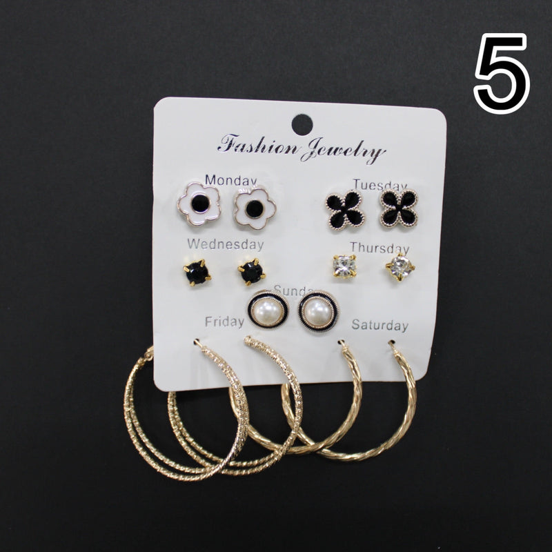 Quirky Hoop Earrings Tops Set (Pack of 12) - UBKWS341