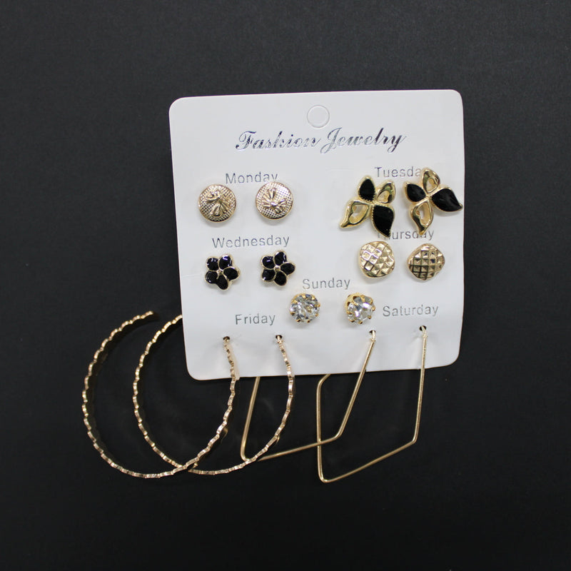 Quirky Hoop Earrings Tops Set (Pack of 12) - UBKWS341