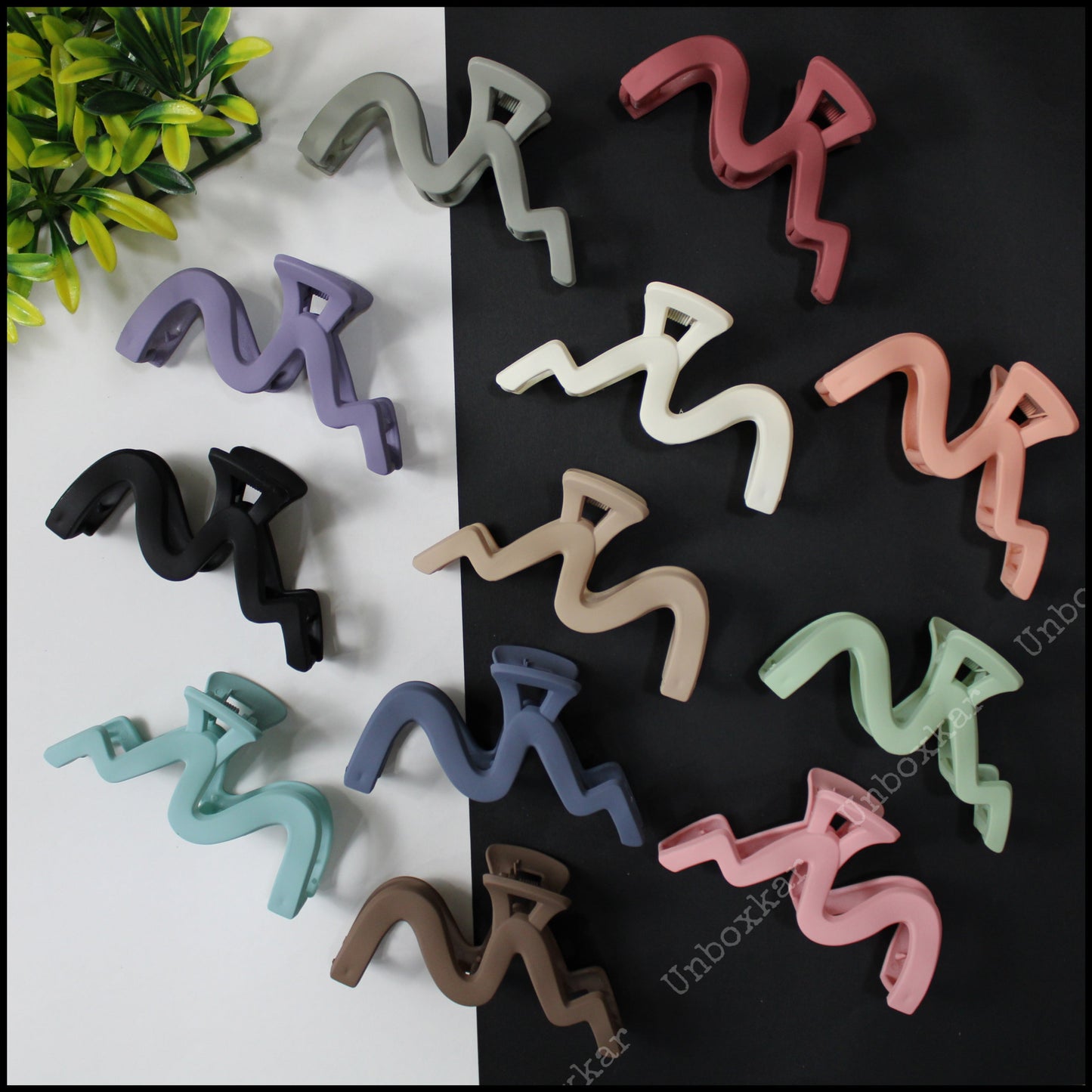 Matt Daily wear Hair Claw ( Pack of 12 ) - UBKWS227