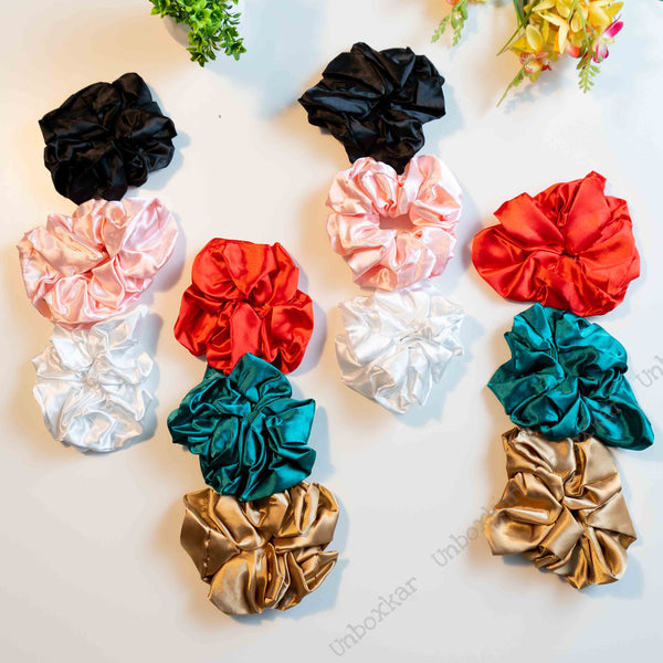 Large Satin Scrunchies ( Pack of 12 ) - UBKWS284