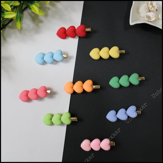Heart Hair Clip with Alligator pin ( Pack of 12 ) - UBKWS39