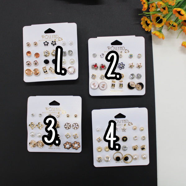 12 Pcs Earrings Tops Set (Pack of12) - UBKWS342