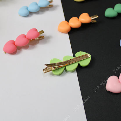 Heart Hair Clip with Alligator pin ( Pack of 12 ) - UBKWS39