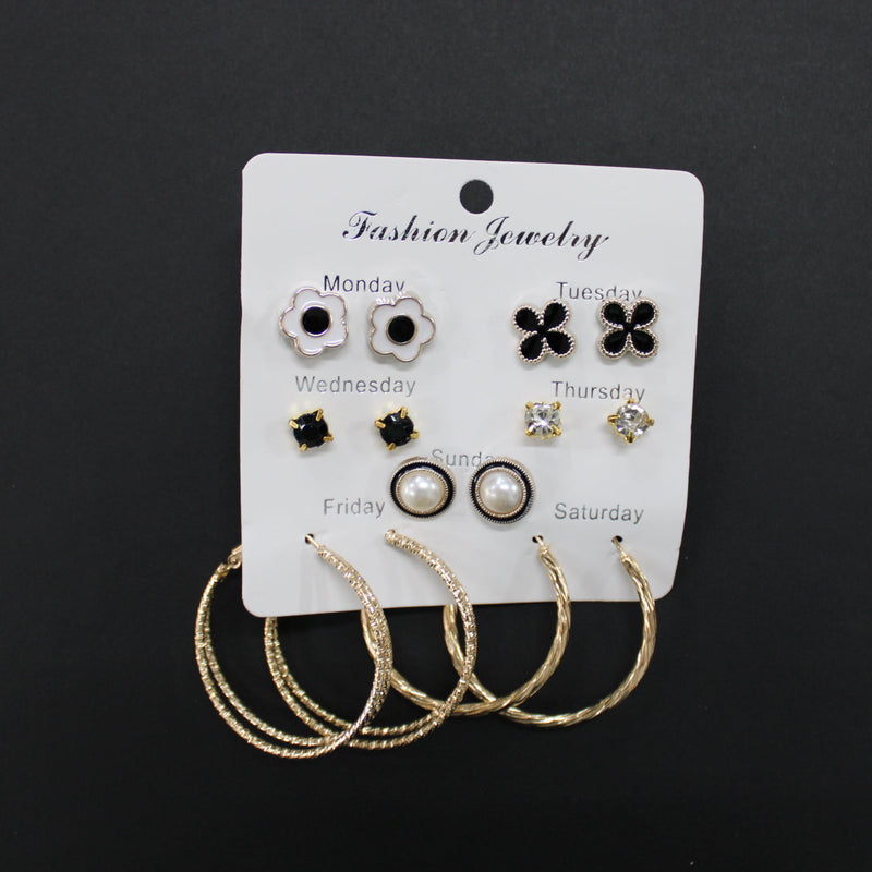 Quirky Hoop Earrings Tops Set (Pack of 12) - UBKWS341