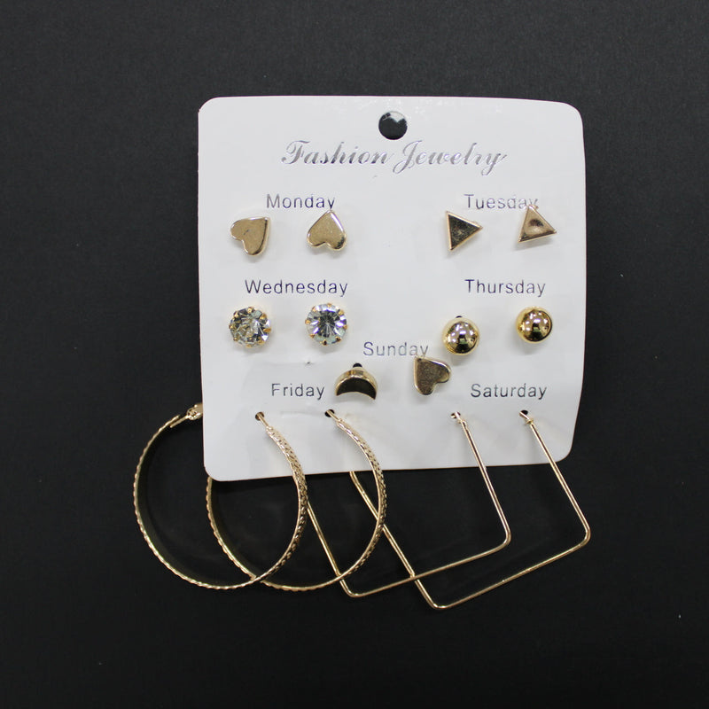 Quirky Hoop Earrings Tops Set (Pack of 12) - UBKWS341